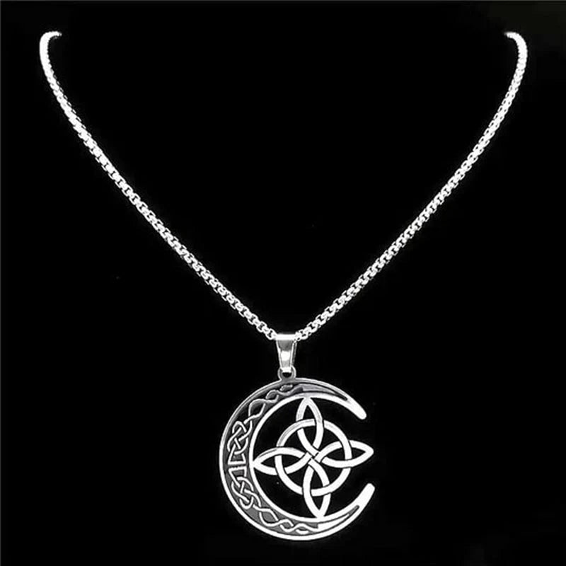 🌙✨ Tajomný keltský náhrdelník s motívom mesiaca – symbol ženskej sily a ochrany! 🎁