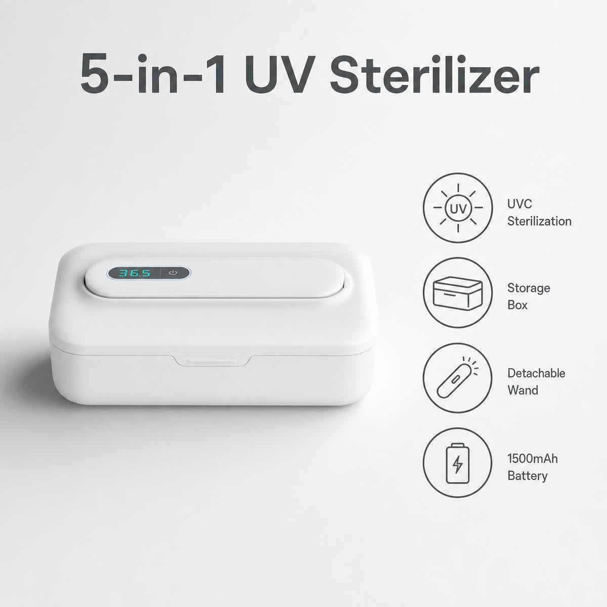 Prenosna škatla za shranjevanje igrač z odstranljivo UV palico | STERIL