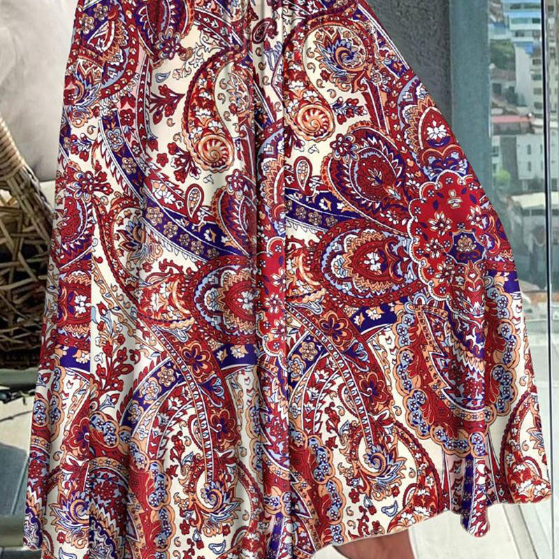 👗Dámska kvetinová sukňa s vysokým pásom
