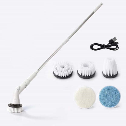 Sada elektrických multifunkčných čistiacich kief 🧹✨ Teleskopická rukoväť + 6 hlavíc kefy - zvládne odolné škvrny jednou kefou 🚿