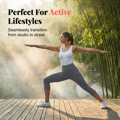 🧘‍♀️🩳 Vysoko pásové, skrátené nohavice na jogu, vysoko elastické a nepriehľadné, vhodné na šport aj každodenné nosenie, časovo obmedzená ponuka