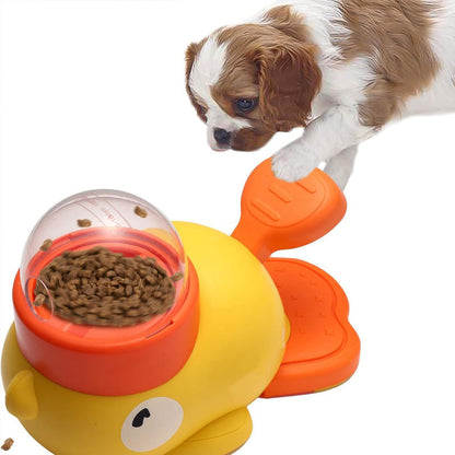 🦆Malá žltá kačička - hračka na dávkovanie jedla stlačením, kŕmidlo pre psov 2 v 1 na vzdelávacie a pomalé kŕmenie🧩✨