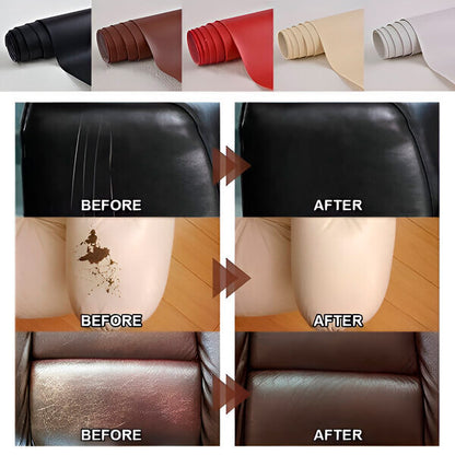 🛋️Časovno omejen 50 % popust✂️ Samolepilni obliž za popravilo usnja - 2-minutni čudež brezšivne obnove kavča in stola!