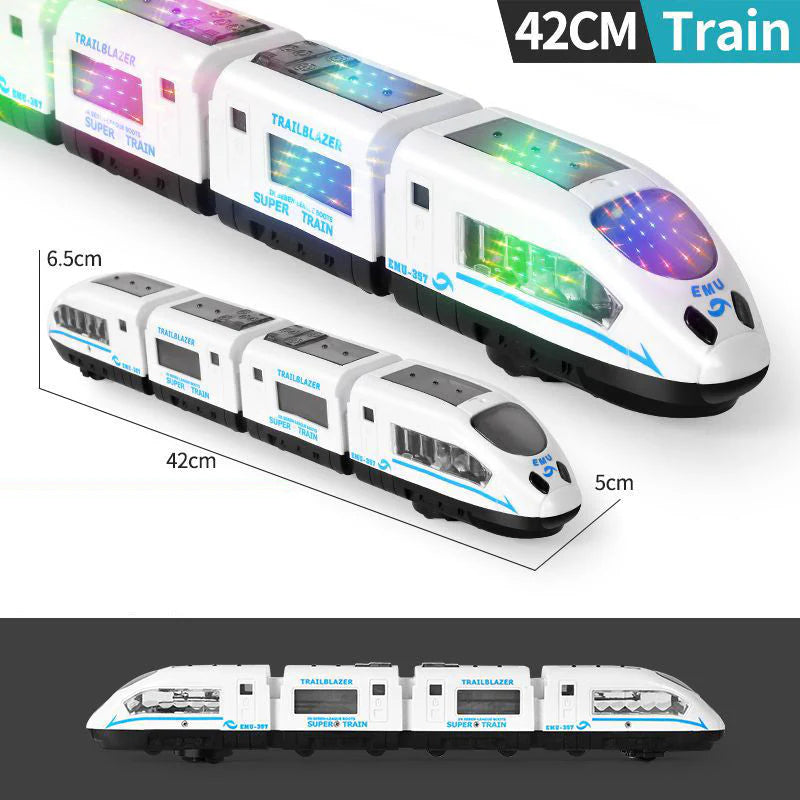 🚄Elektronická hračka - vysokorýchlostný vlak so zvukom a svetlom | Inteligentný systém proti kolíziám a automatické otáčanie, interaktívny a vzdelávací vlak pre bábätká✨