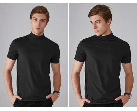🔥👕 Pánske tričko s vysokým výstrihom a úzkym strihom
