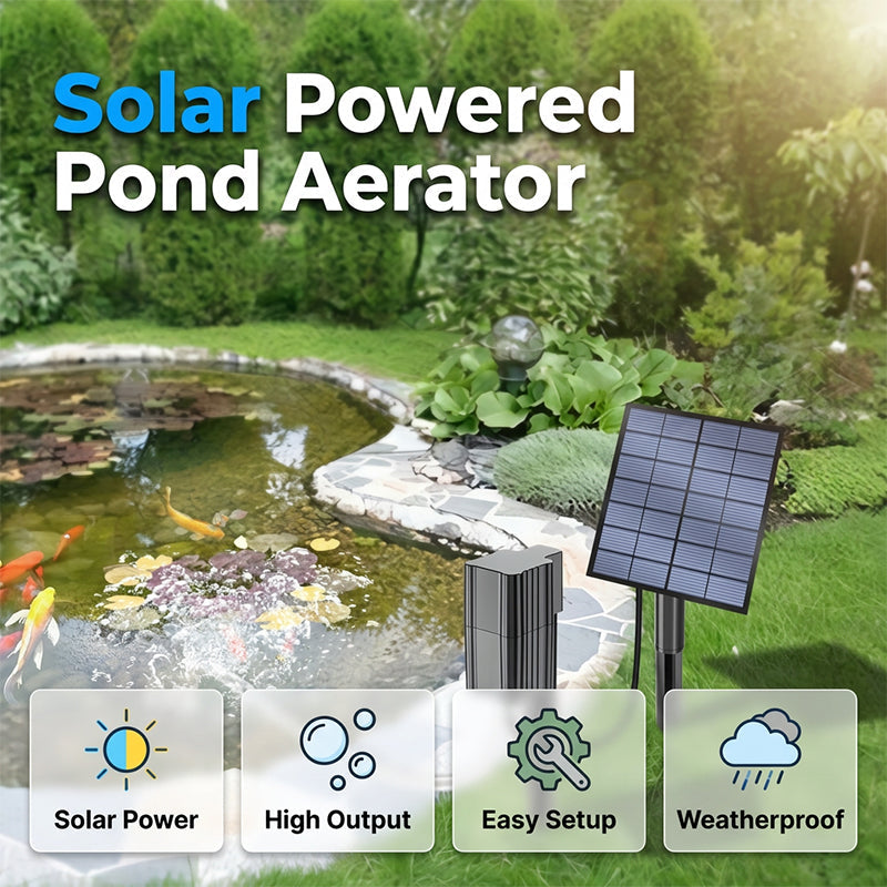 💧☀️Solárny aerátor do záhradného jazierka | Vodotesný, tichý, s vlastným difúzorom – kompletná sada