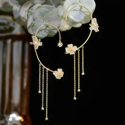 Náušnice Butterfly Tassel Ear Cuffs: sofistikované a elegantné