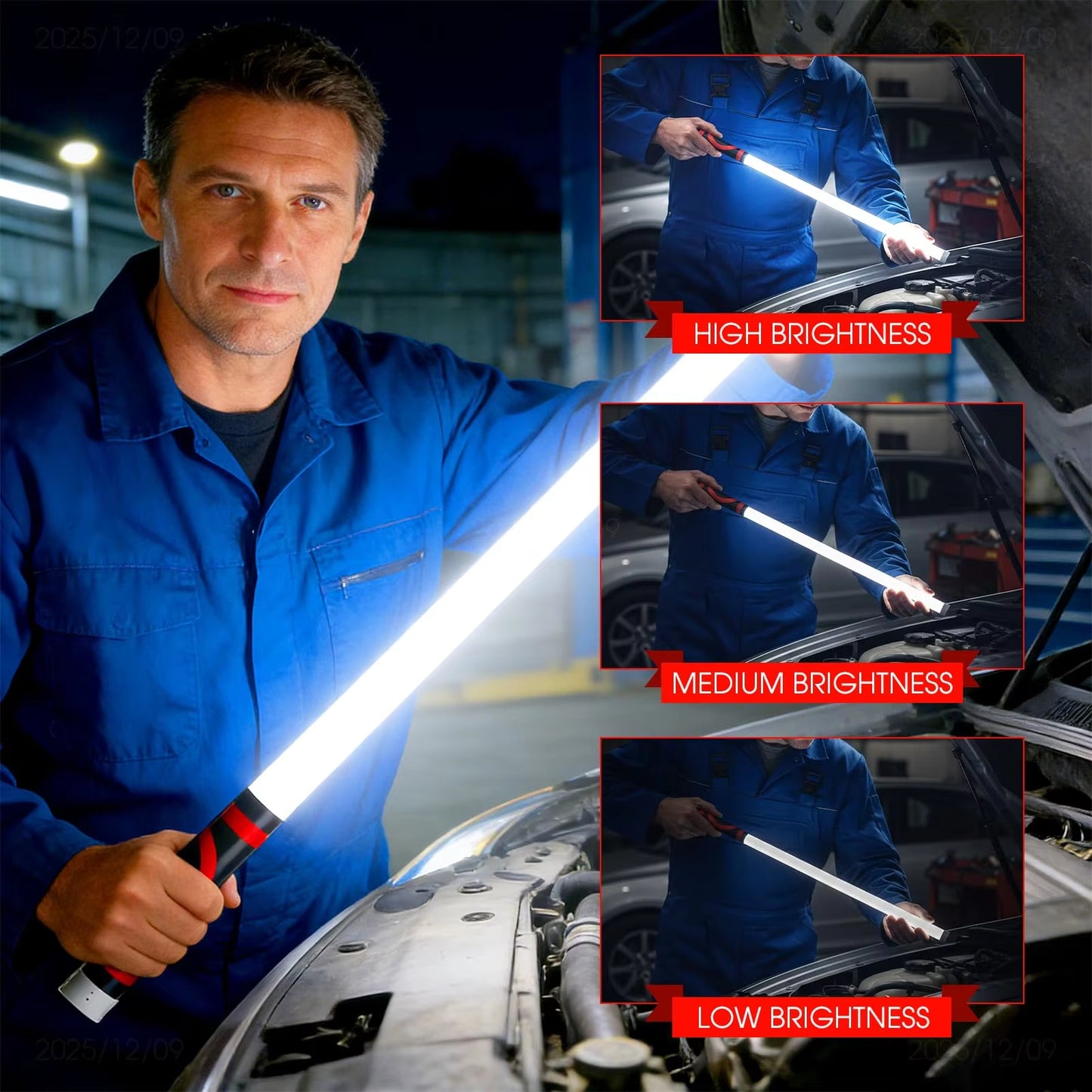 Flexibilná LED svietidlo, profesionálne pracovné svetlo, prenosný nástroj pre mechanikov, opravy automobilov, kontroly a stiesnené priestory.