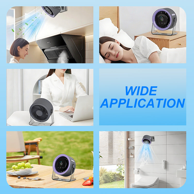 💨Tichý nabíjateľný mini ventilátor so 100 rýchlosťami｜Nastaviteľný o 180°, stolný/nástenný mini ventilátor✨
