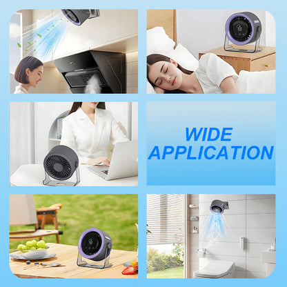💨Tichý nabíjateľný mini ventilátor so 100 rýchlosťami｜Nastaviteľný o 180°, stolný/nástenný mini ventilátor✨