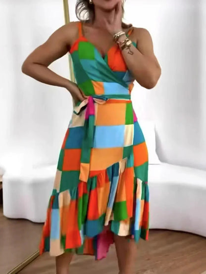 👗Dámske ležérne letné tunikové šaty so zberaným strihom a potlačou