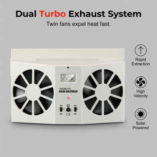 ☀️ Udržujte svoje auto v chlade – Automatický ventilátor s solárnym napájaním a displejom teploty – Platba pri doručení 🚗💨