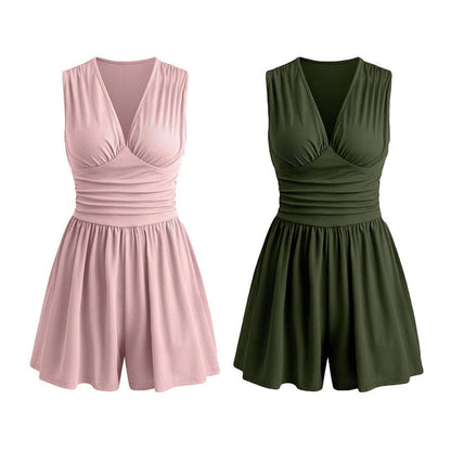 👗Dámske šaty bez rukávov s výstrihom do V a nařaseným pásom