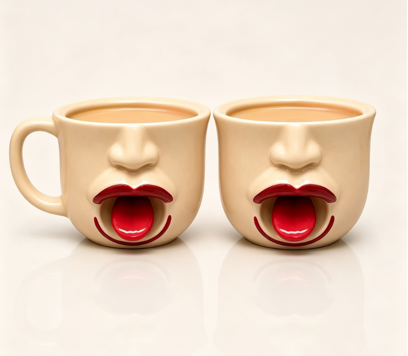 Igriva 3D keramična skodelica z obrazom za tople in hladne pijače | MUG