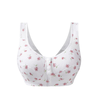 😍👙Dámska podprsenka bez kostíc, z čistej bavlny, s potlačou a zapínaním vpredu