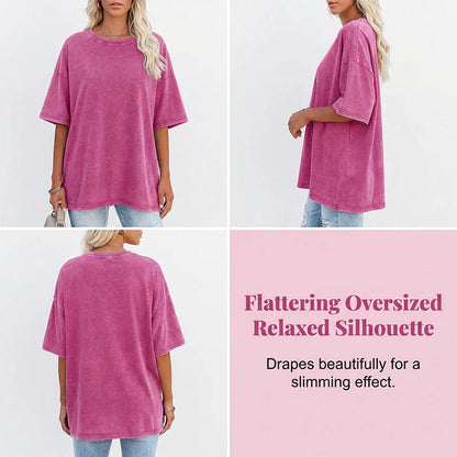 Dámske oversized tričko v vintage štýle s efektom vypraného vzhľadu