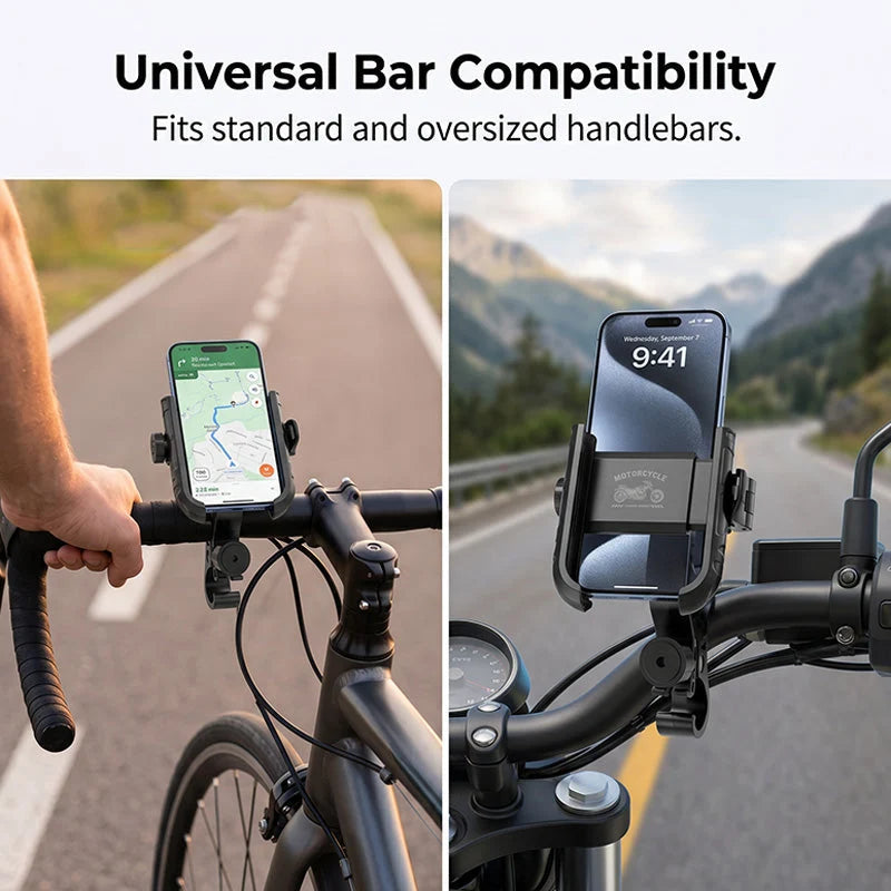 🚴Časno omejen 50 % popust🔒Nosilec za kolo z eno roko za hitro odpiranje, univerzalni vrtljivi nosilec za navigacijo za mobilni telefon, odporen proti udarcem