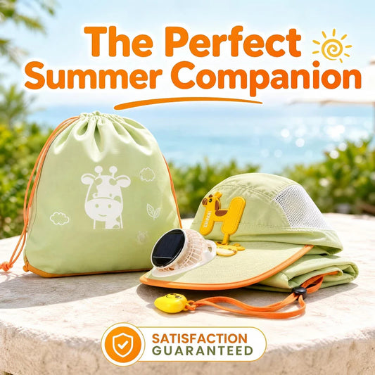🌞Detský solárny ventilátorový slnečný klobúk｜CPF50+ vonkajší chladivý slnečný klobúk💨