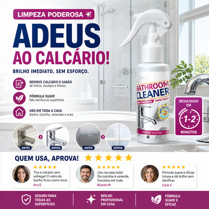 🚿Odvápňovací sprej do kúpeľne｜Nevyžaduje drhnutie, odstraňuje škvrny od vody a mydlové usadeniny bez poškodenia kovania✨