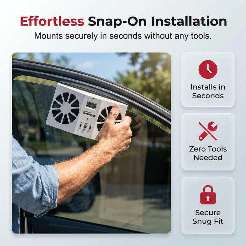 ☀️ Udržujte svoje auto v chlade – Automatický ventilátor s solárnym napájaním a displejom teploty – Platba pri doručení 🚗💨