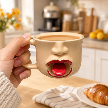 Igriva 3D keramična skodelica z obrazom za tople in hladne pijače | MUG
