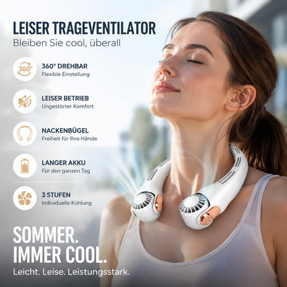 🔄360° otočný tichý ventilátor na krk｜Prenosná klimatizácia bez použitia rúk✨