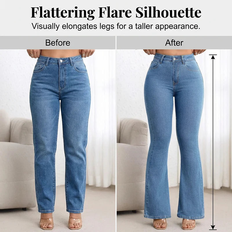 👖Dámske džínsy s vysokým pásom, elastické a so širokými nohavicami