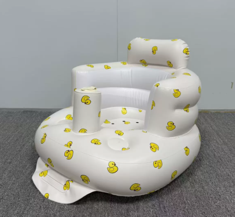 Časovo obmedzená 50% zľava 🛁 Nafukovacia detská sedačka s motívom medvedíka, multifunkčná prenosná stolička na kŕmenie a kúpanie 👶