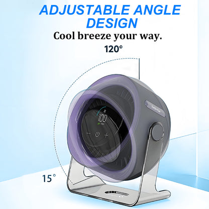 💨Tichý nabíjateľný mini ventilátor so 100 rýchlosťami｜Nastaviteľný o 180°, stolný/nástenný mini ventilátor✨
