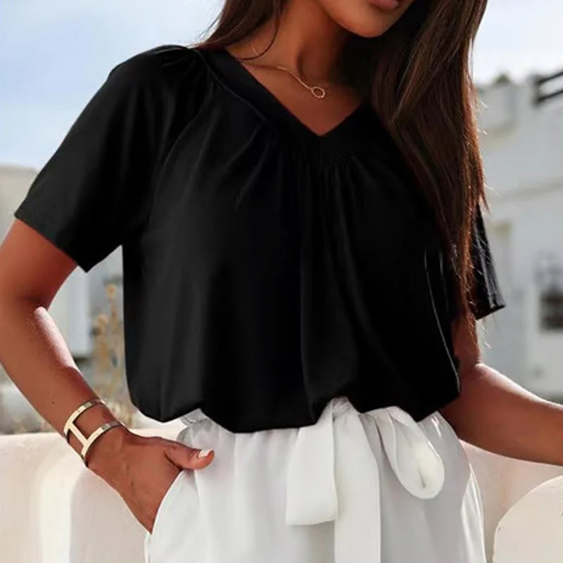 👚Plisované ležérne tričko na každodenné nosenie doma