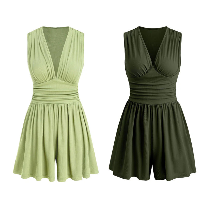 👗Dámske šaty bez rukávov s výstrihom do V a nařaseným pásom