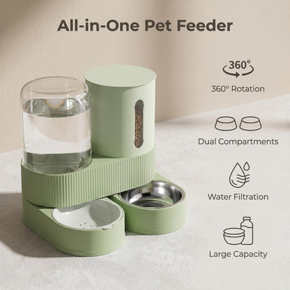 🐱🐶 Kŕmidlo a dávkovač vody pre domáce zvieratá – všetko v jednom! Otáčanie o 360° pre flexibilné umiestnenie, veľká kapacita s výdržou batérie až týždeň 🔥 Časovo obmedzená ponuka