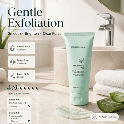 Leštiaci a exfoliačný gél s výťažkom z liečivých rastlín