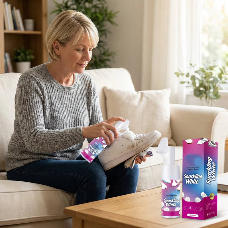 👟 Udržujte svoje biele topánky v lesku – Penový čistič topánok bez vody so zabudovanou kefkou – Platba pri doručení ✨🧼