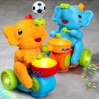 Časovo obmedzená 50% zľava ✨ Hudobná hračka Slon s LED diódou, 3D mäkké svetlo, zvuk a svetlo, upokojujúce zariadenie pre bábätká v ranom veku 🐘