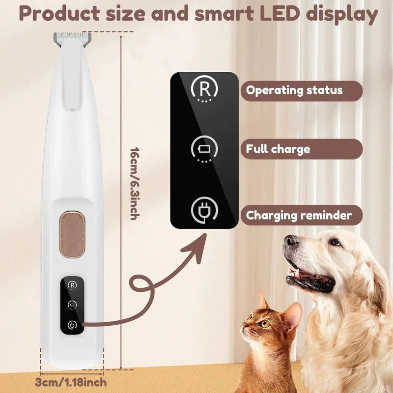 🔦LED strihací strojček na domáce zvieratá｜Tichý, vodeodolný elektrický strojček na labky a oči mačiek a psov🐱🐶