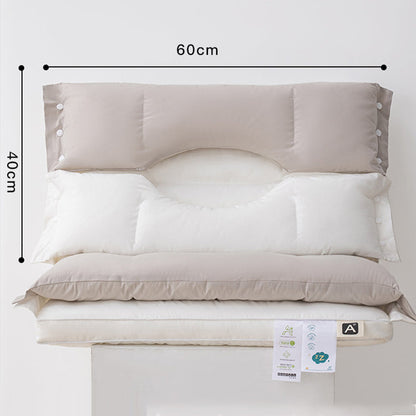 Časovo obmedzená zľava 🛌 Ergonomický vankúš na podporu krku s dvojitou mäkkou a pevnou zónou, vyrobený z čistej bavlny, antibakteriálny, odnímateľný a prateľný vankúš na podporu krku 💤🌙