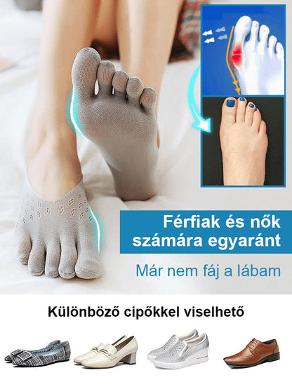 Unisexové neviditeľné korekčné ponožky s piatimi prstami