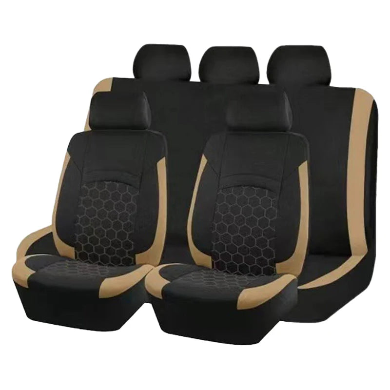 🚗9-dielna univerzálna sada poťahov na autosedačky pre 5 sedadiel, vodeodolná, odolná voči škvrnám, elastická, ochrana celého sedadla🧼