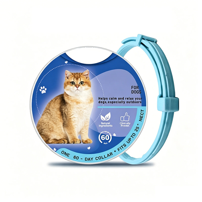 🐱🐶 Prírodný upokojujúci obojok | 60-dňová dlhotrvajúca úľava pre vášho úzkostlivého domáceho maznáčika 🌿
