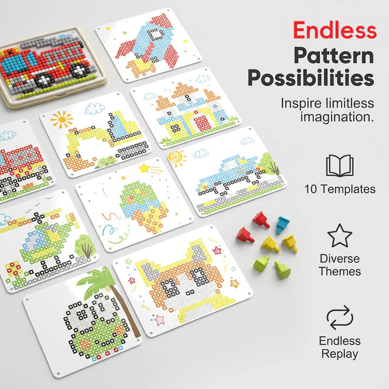 🍄🎨Detské puzzle s hubami a kolíkmi - hračka pre rané vzdelávanie a rozvoj praktických zručností