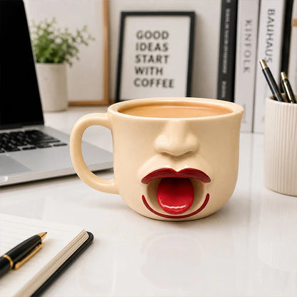 Igriva 3D keramična skodelica z obrazom za tople in hladne pijače | MUG