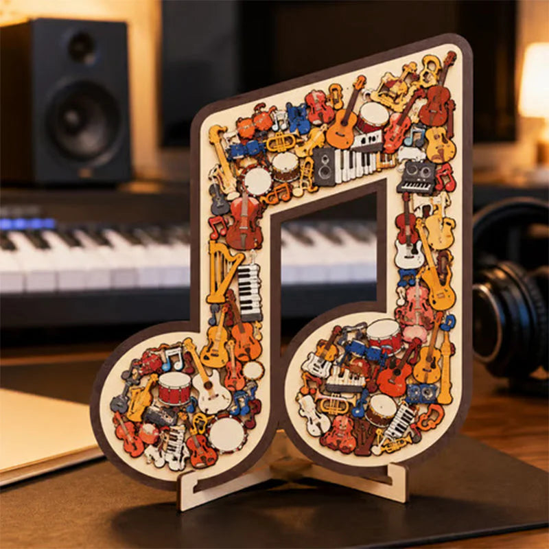 🎸 Vychutnajte si kreatívnu hudobnú výzvu – Puzzle v tvare dreveného hudobného nástroja – Platba pri prevzatí 🧩