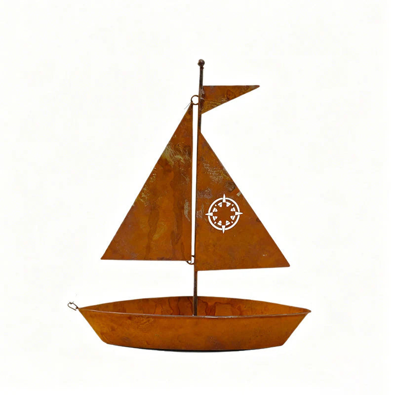🍃Rustikálny kovový kvetináč v tvare plachetnice⛵