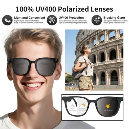 Časovo obmedzená zľava 🎶 Inteligentné okuliare s umelou inteligenciou, Bluetooth hudba a volania 2 v 1 ☀️