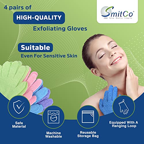 Sada exfoliačných sprchových rukavíc – hlboko čistiaci telový peeling, masážna rukavica pre kúpeľné procedúry