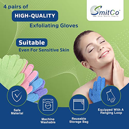 Sada exfoliačných sprchových rukavíc – hlboko čistiaci telový peeling, masážna rukavica pre kúpeľné procedúry