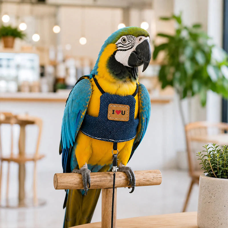 🐦Časno omejen 50 % popust💖 Zračni ptičji jopič z vezenim srčnim vzorcem, idealen za sprehod s ptico