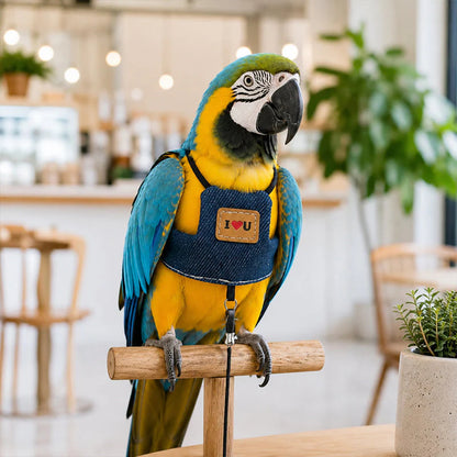 🐦Časno omejen 50 % popust💖 Zračni ptičji jopič z vezenim srčnim vzorcem, idealen za sprehod s ptico