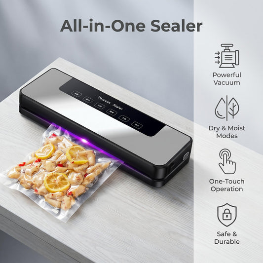 🍱Domáca vákuová balička｜Plne automatický stroj na konzervovanie a balenie potravín s jedným tlačidlom na suché aj mokré použitie✨